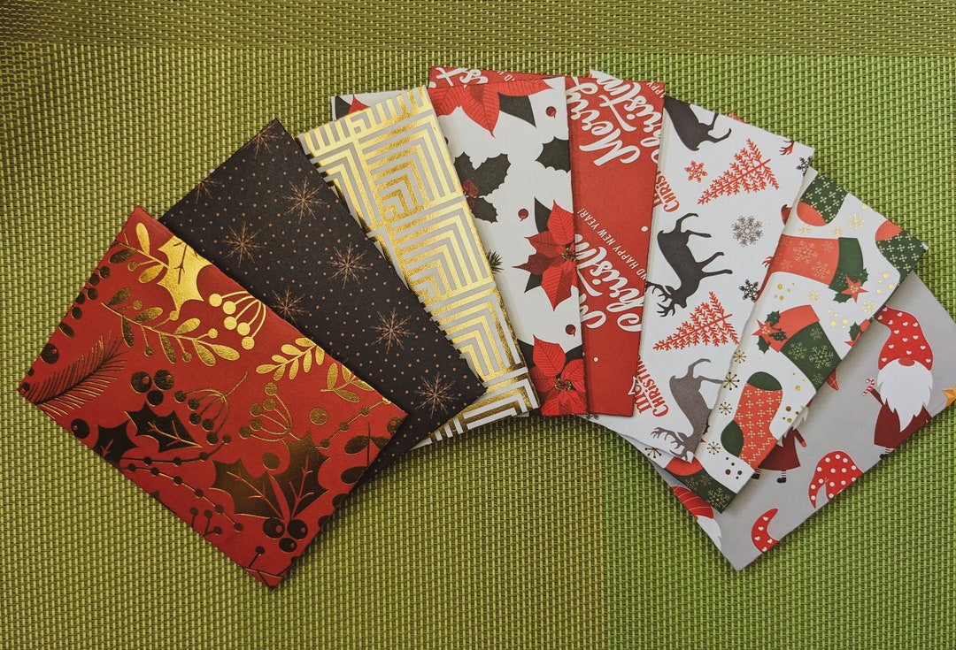 6 Small Christmas Gift Envelopes Pattern Paper Envelope Gift Card