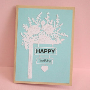 Cute Floral Happy Birthday Card