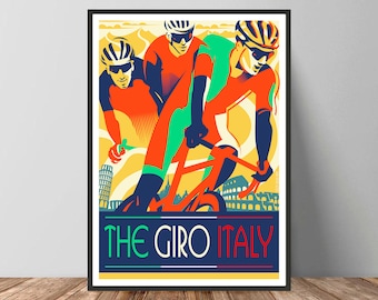 The Giro Italy Retro Art Print Cycle Italy Wall Home Decor Minimal Design Poster Gift