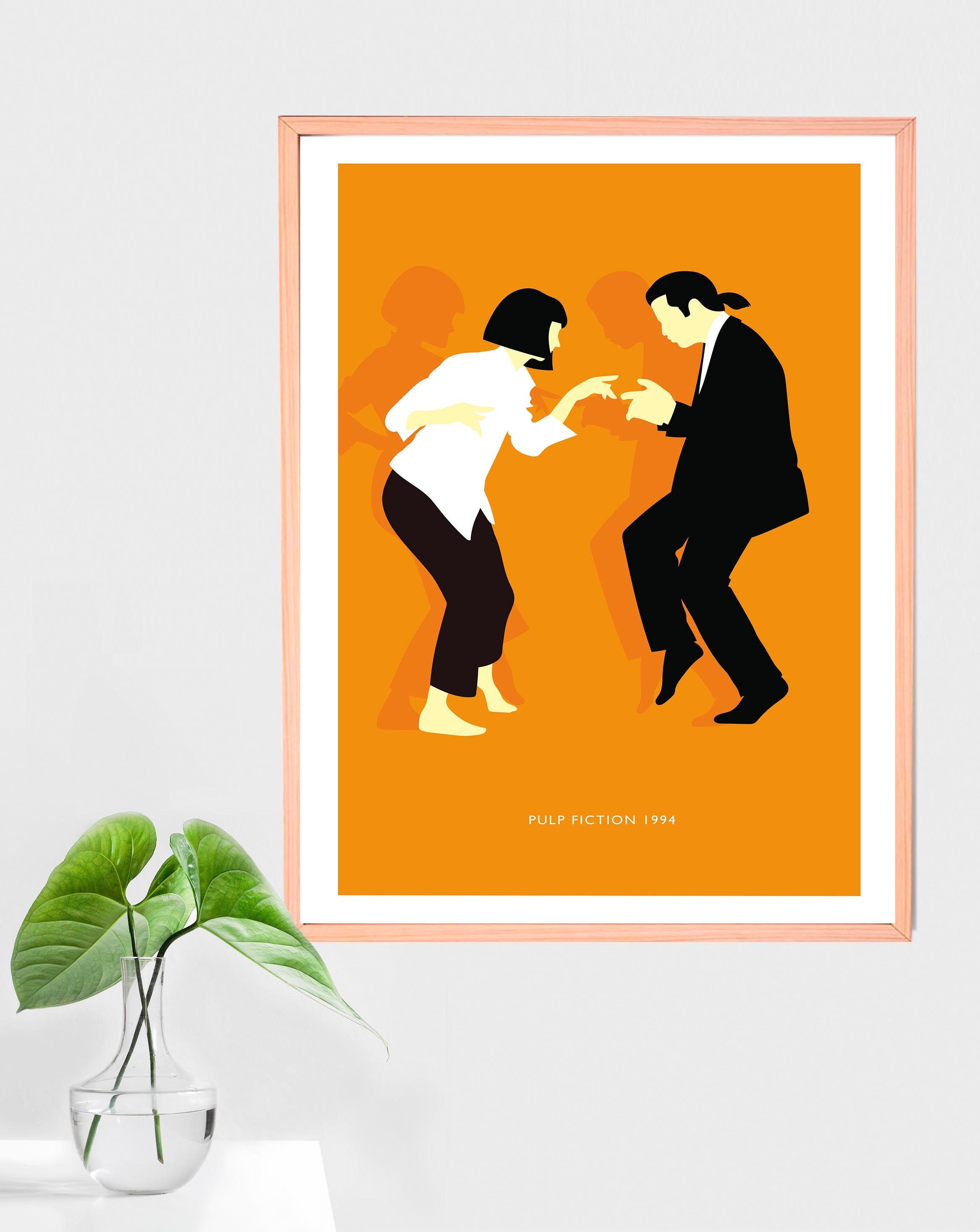 Pulp Fiction Film Poster, Mia and Vince, Uma Thurman, John Travolta,  Quentin Tarantino, Jack Rabbit Slims, Original Art Print 