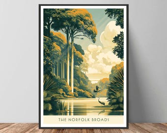 Norfolk Broads Travel Poster The Broads National Park Print