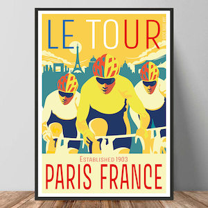 Póster del Tour de París, Francia, original, arte mural del Tour, ciclismo, decoración del hogar, impresión artística, regalo