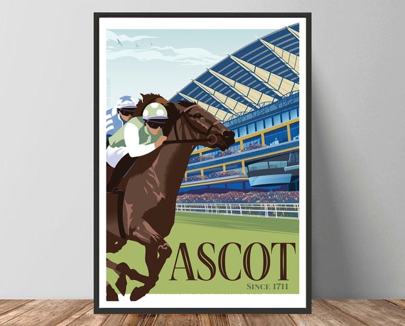 Ascot Horse Racing Art Print: Vintage Travel Poster