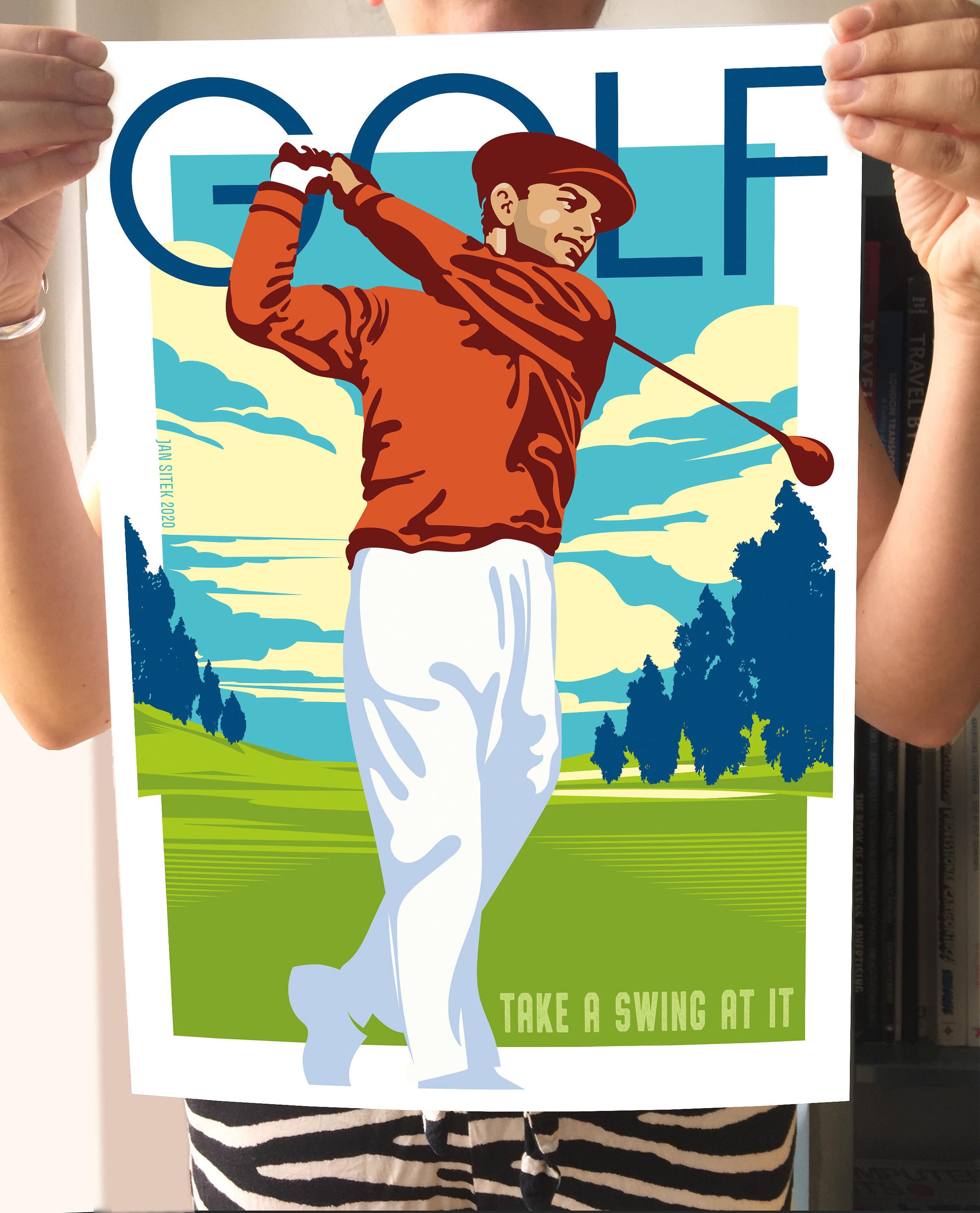 Golf Art Print, Art and Sport, Golf Poster, Golf Digital Print