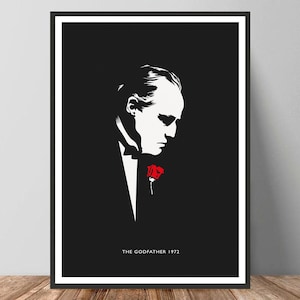 The Godfather, Marlon Brando, Vito Corleone, Retro Movie Poster, Minimalist Design, Film Poster Art, Original Art Print