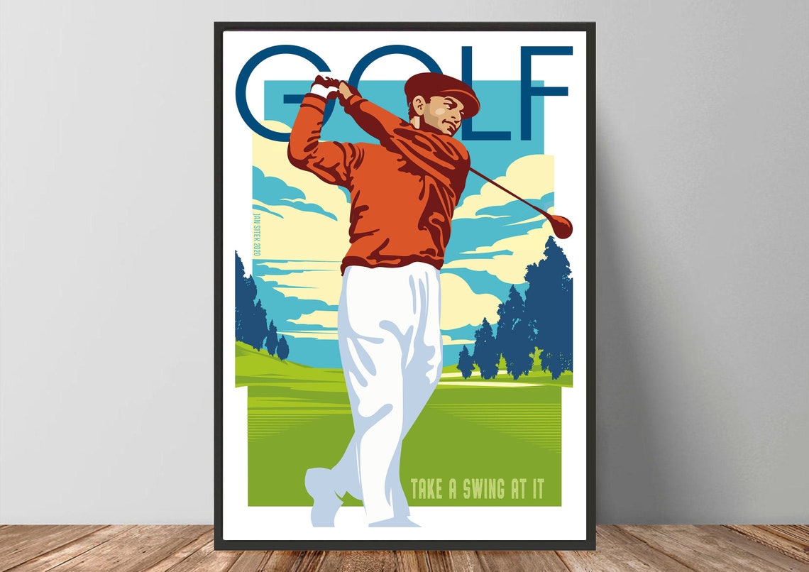 Golf Art Print, Art and Sport, Golf Poster, Golf Digital Print