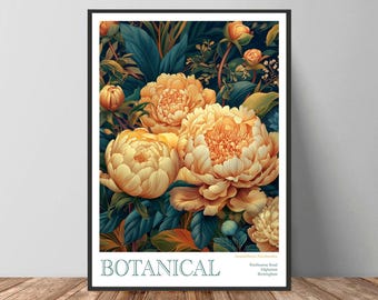 Botanical Bright Yellow Flower Art Print Colourful Flower Home Wall Decor
