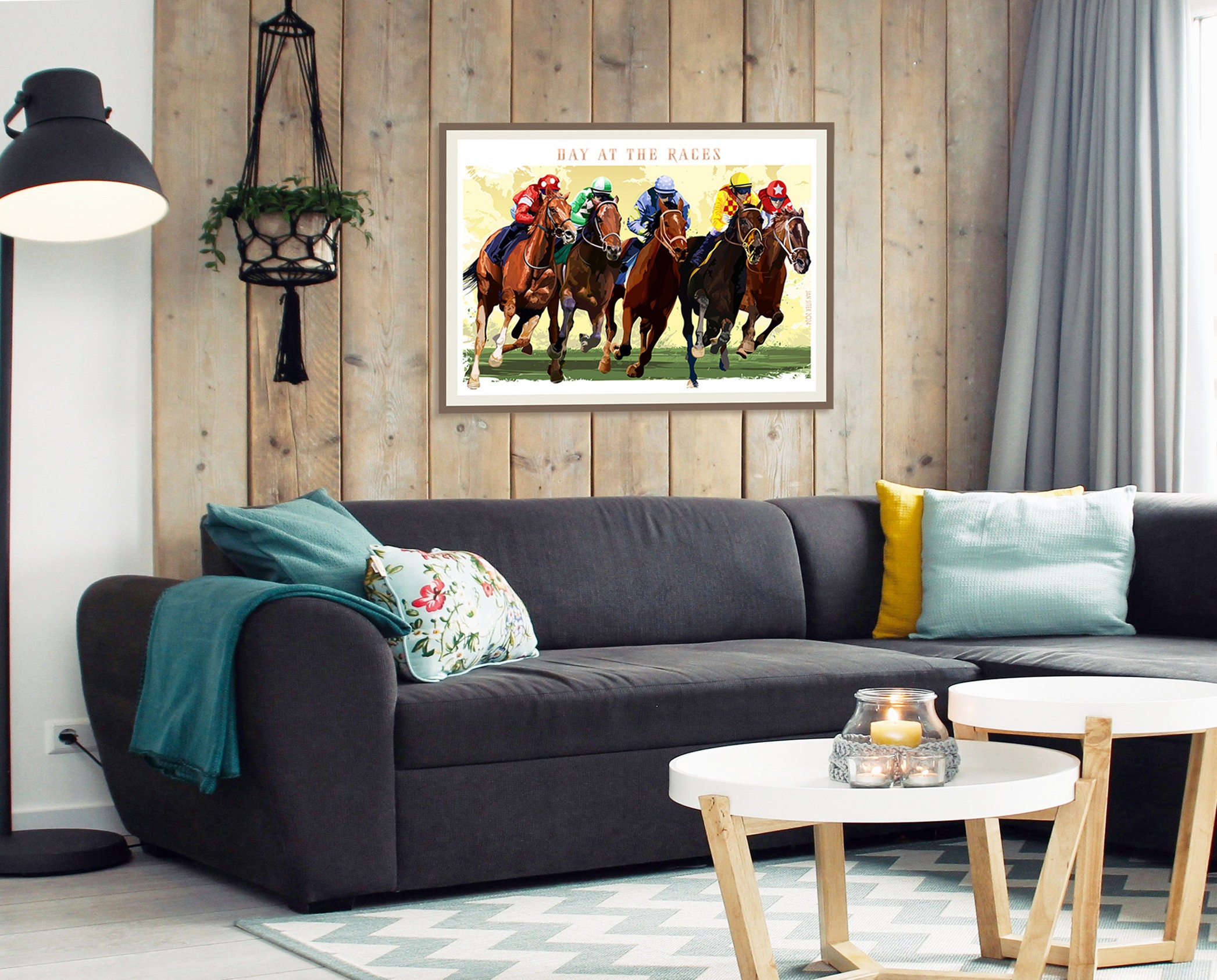 Affiche Décorative Course De Chevaux - Art Mural Graphique - Reproduction NEUVE