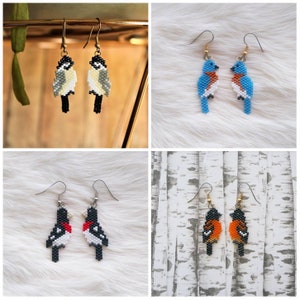 Nativemade Songbird Earrings Chickadee, Bluebird, Rose-breasted Grosbeak, Oreole