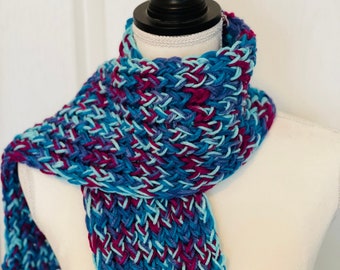 Blue Multicolor Long Scarf