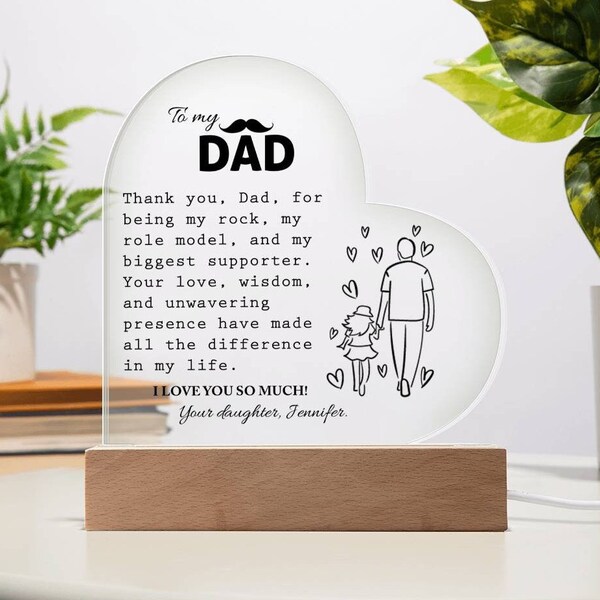 Personalized Acrylic Plaque For Dad, Dad Christmas Gift, Personalised Dad Gift, Dad Birthday Gift, Daughter to Daddy Gift