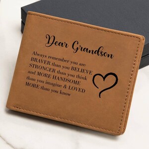 Cartera grabada para nieto, regalo para nieto, regalo de Navidad, cartera para mi nieto, regalos de cumpleaños, regalo de graduación