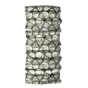 Neck Gaiter-Face Mask-Head Scarves-Headband-Skull Grunge-Gray and White Color Bandana-Quality Gift Headwear Face Shield