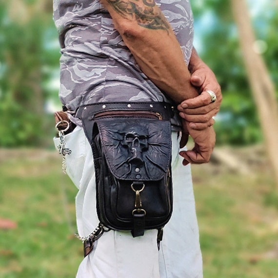 Riñonera de pierna caída para hombre, riñonera para hombre, bolsa de  cintura para cinturón de cadera, bolsa de herramientas al aire libre para