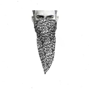 Unique Neck Gaiter - Triangle Face Mask - Bones - Skull Face Mask - Protective Face Cover - Biker Bandana - Gift Design Scarf