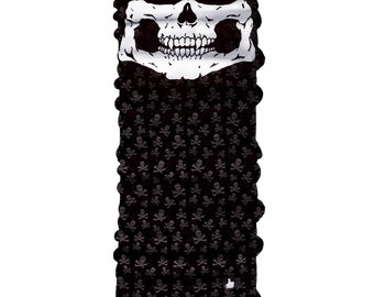 Neck Gaiter-Face Mask-Head Scarves-Headband-Gunner Mask Black Color Skull Design Bandana-Quality Gift Headwear Face Shield
