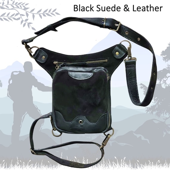 Large Soft Genuine Leather Drop Leg Bag With Comfortable and