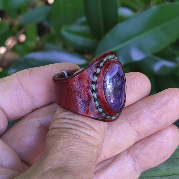 Purple agate ring sale