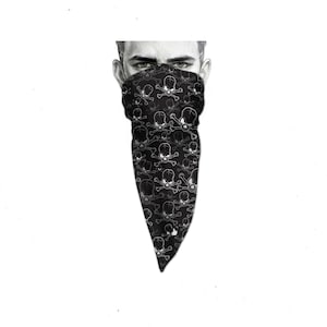Polaina de pescoço exclusiva – Máscara facial triangular – Esquadrão – Máscara facial preta – Capa protetora para rosto – Bandana de motociclista – Lenço de design