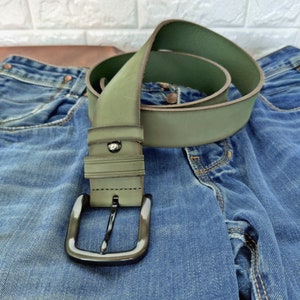 Quality 1.6 inches Width Aqua Marin Color Genuine Vegetal Leather Sport Belt for Everyday Use-Gift Ideas