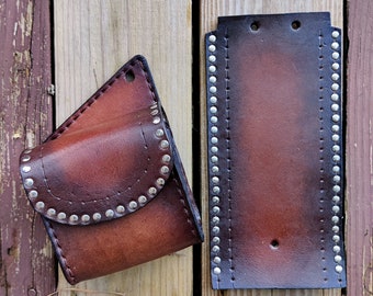 Handcrafted Vegetal Leather Tank Pad & Side Bag Set for Harley Davidson Softail-Gift Motorcycle Accessories
