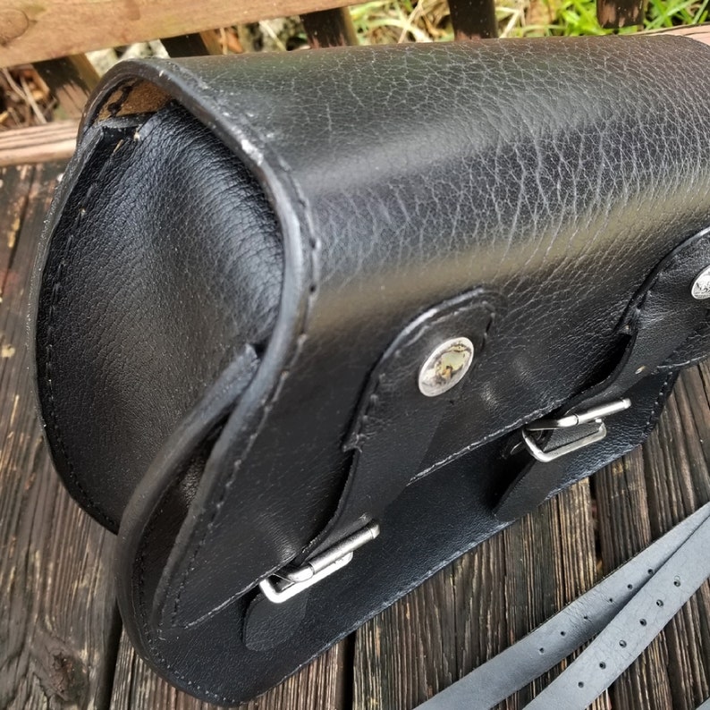 Harley Davidson Swingarm Bag Handcrafted Antique Black Leather Motorcycle Right Side Saddle Bag