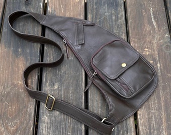 Genuine Leather Unisex Crossbody Bag, Soft travel bag, Gift Leather Bag-Purse-Telephone Holder Shoulder Bag