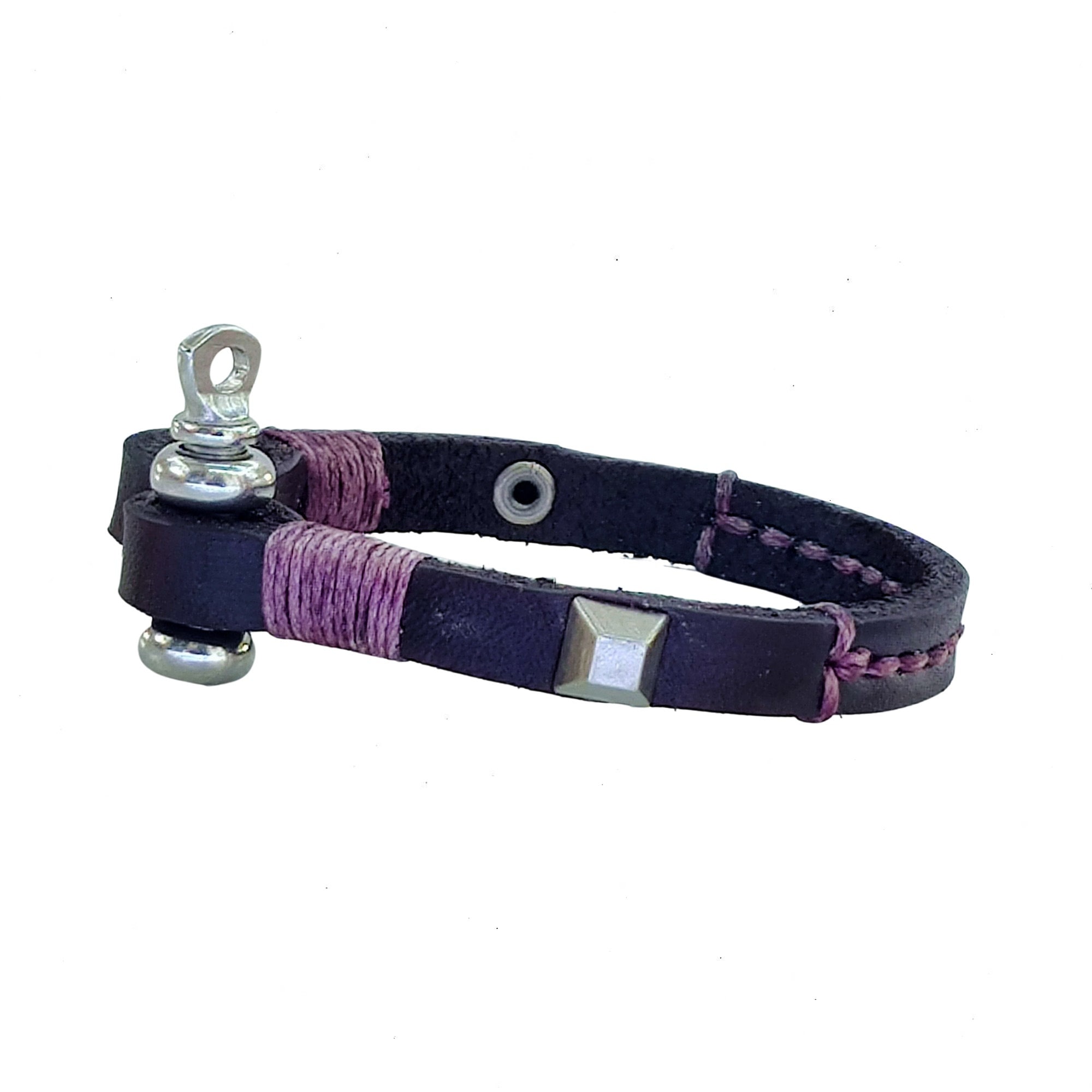 Handcrafted 8 Inches Black Genuine Leather Unisex Marine