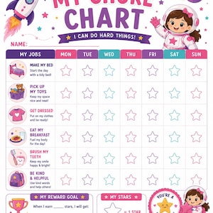 Space Theme Kids Reward Bundle: Chore Chart, Behavior Tracker (Digital Download)