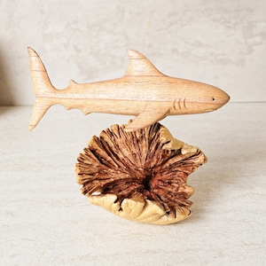 Wooden Shark Figurine, Custom Statue, Unique Sculpture, Fish, Handmade, Housewarming, House Decor, Table Decor, Birthday Gift, Gift for Mom