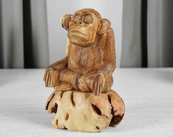 木製のシャチの像、泳ぐシャチの置物、彫刻、動物の木彫り、アート