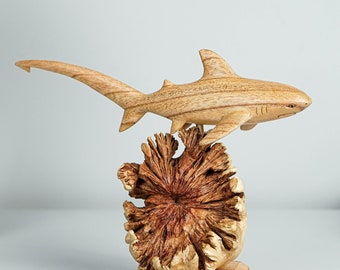 Thresher Shark Figurine, Personalized Statue, Wooden Sculpture, Miniature, Sea Life, Beach Decor, Handmade Decor, Shark Lover, Home Gifts