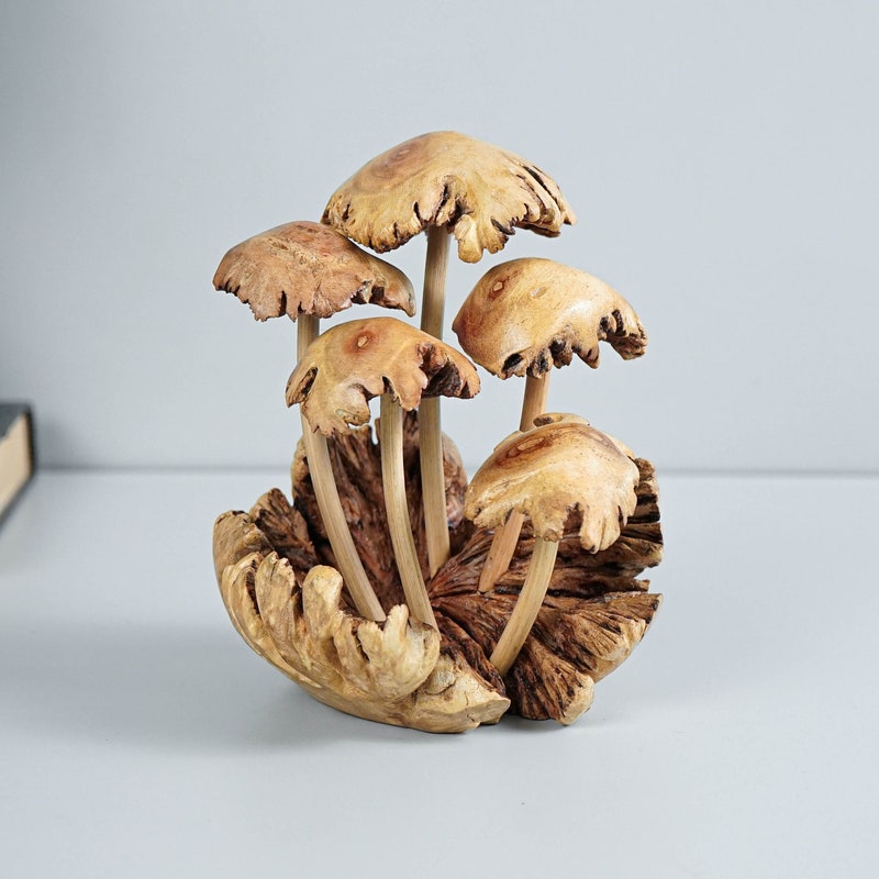 Wood Mushrooms Sculpture - Etsy UK