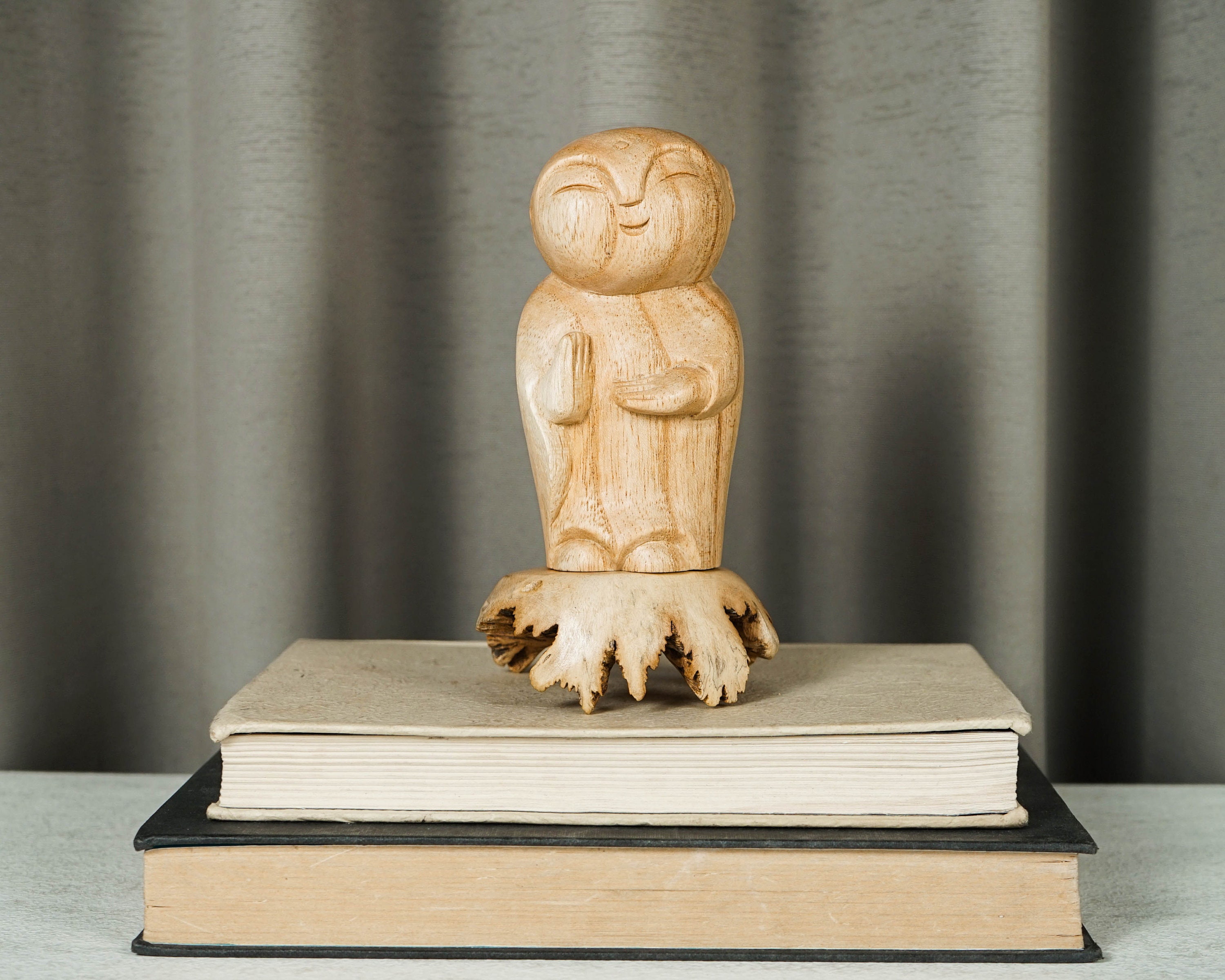 Wooden Jizo Statue, Natural Piece, Buddha Sculpture, Wood