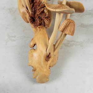 Wall Hanging Mushrooms, Statue, Wall Art, Figurine, Wood Carving, Sculpture, Handmade Decor, Ornament, Unique, Exotic, Mothers Day Gifts image 10