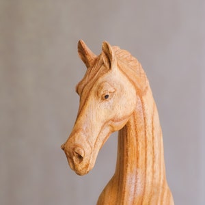 Wooden Horse Head Sculpture, Wood Carving, Hand Carved Statue, Animal Lover, Figurine, Unique Decor, Boyfriend Gifts, Gift for Father image 7
