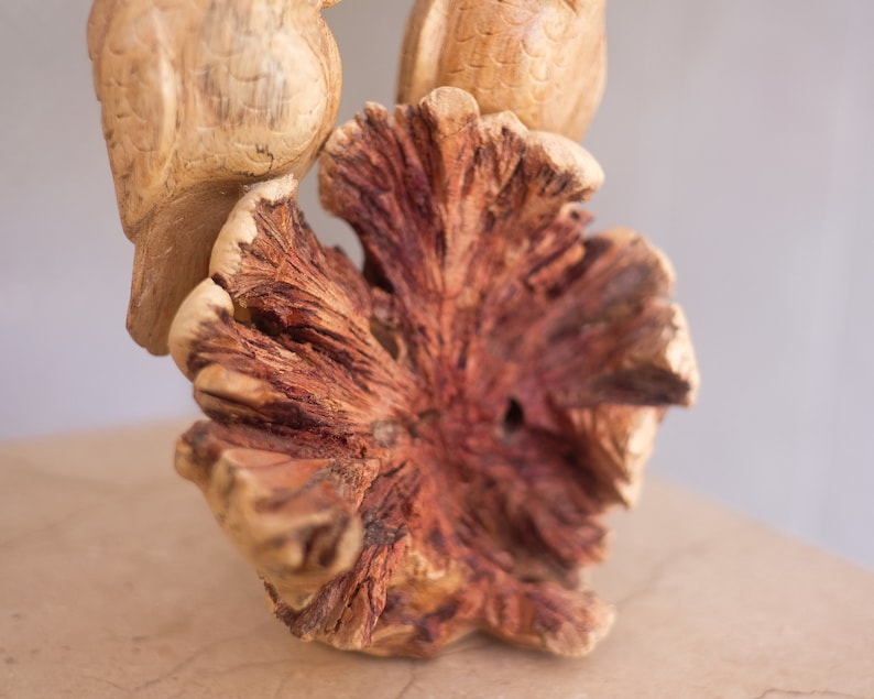 Couple Owl, Wood Carving, Wedding Gift, Wood Carving
