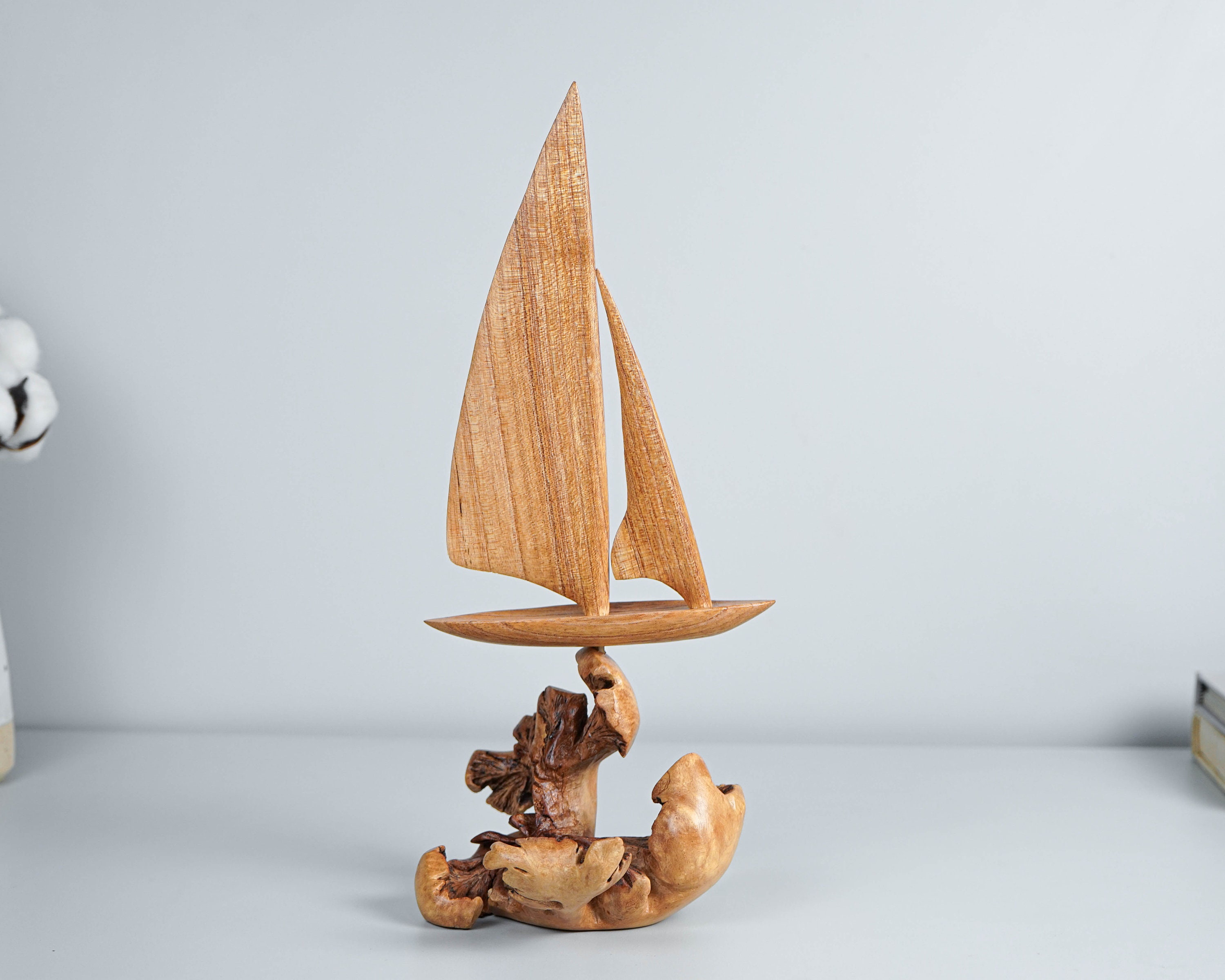 Cadre En Bois 34 X 29 Cm – Œuvre Encadrée Bateau / Voilier (occasion)
