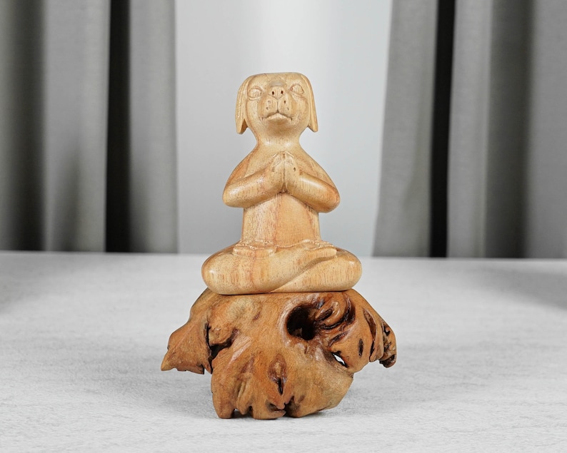 Dog Yoga Statue Meditation Sculpture Natural Piece Yoga Etsy