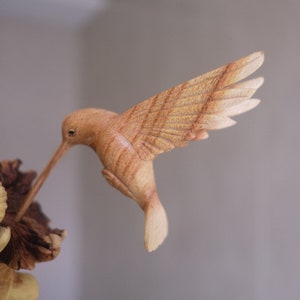 Wooden Hummingbird Couple Sculpture, Wood Carving, Bird Statue, Handmade Decor, Rustic, Housewarming, Wedding Gift, Personalized, Birthday image 7