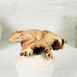Wooden Mouse Sculpture, Animal Figurine, Unique Statue, Wild, Animal Wood Carving, Burl Wood, Housewarming, Home Decor, Gift for Him