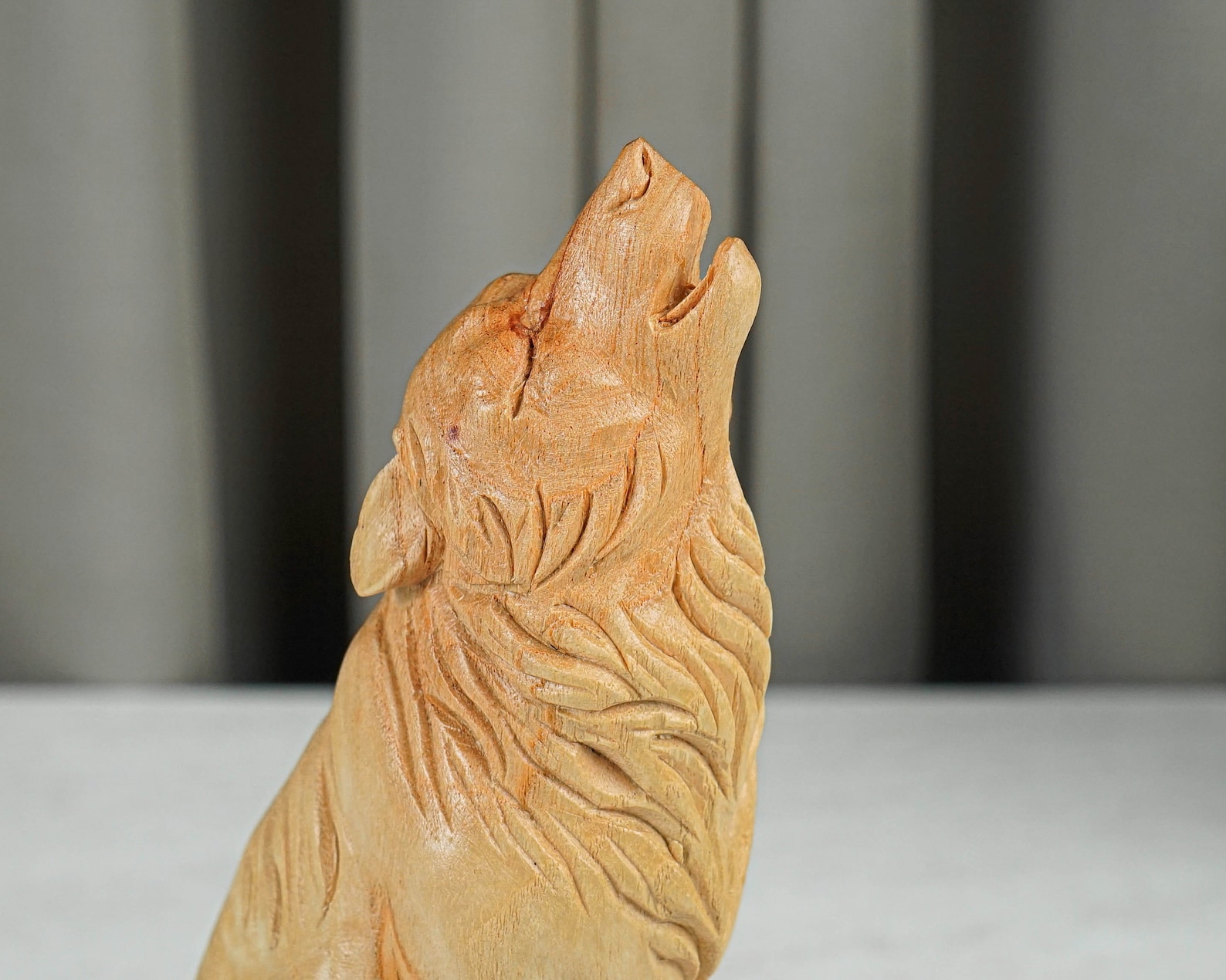Howling Wolf Wooden Statue Animal Sculpture Miniature Etsy Howling Wolf Wooden Statue Animal Sculpture Miniature Etsy