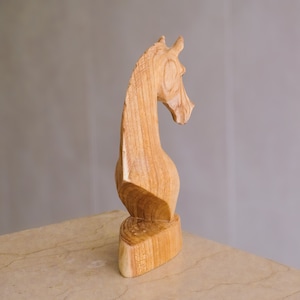 Wooden Horse Head Sculpture, Wood Carving, Hand Carved Statue, Animal Lover, Figurine, Unique Decor, Boyfriend Gifts, Gift for Father image 4