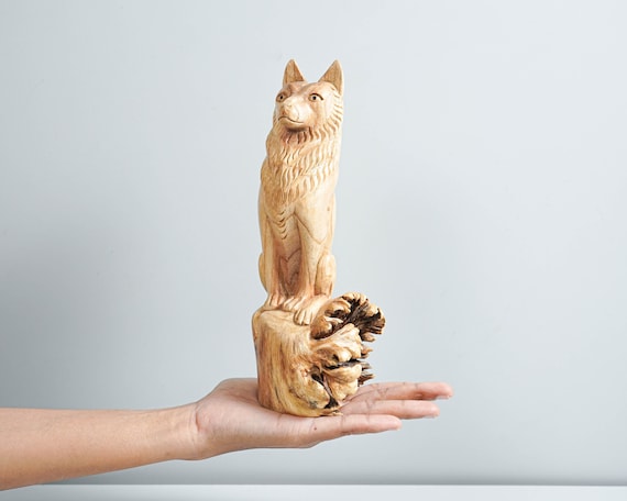 Wolf Wooden Animal | Sitting Wolf Wooden Animal | Sitting