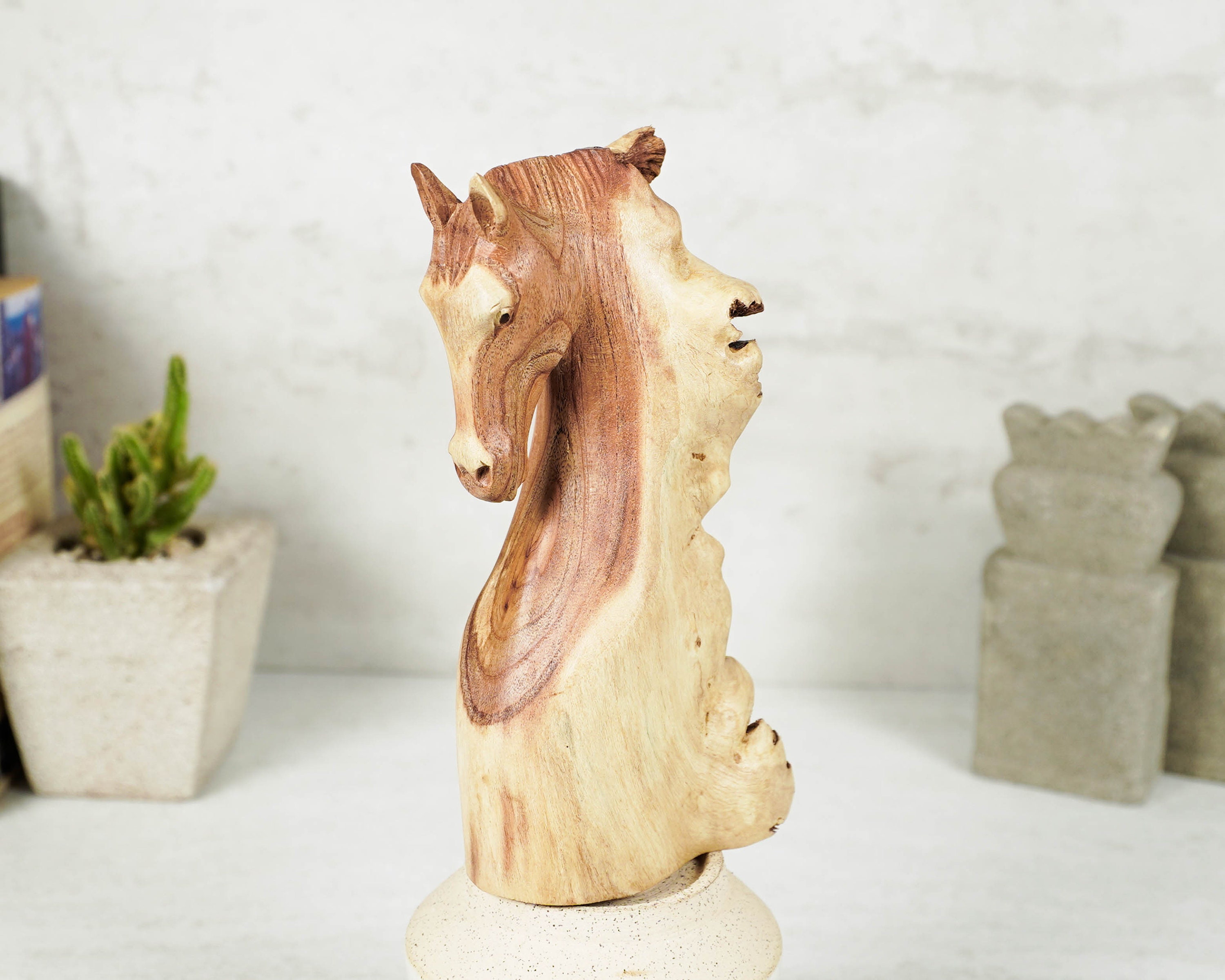 Wooden Horse Head Sculpture Wood Carving Hand Carved Statue - Etsy