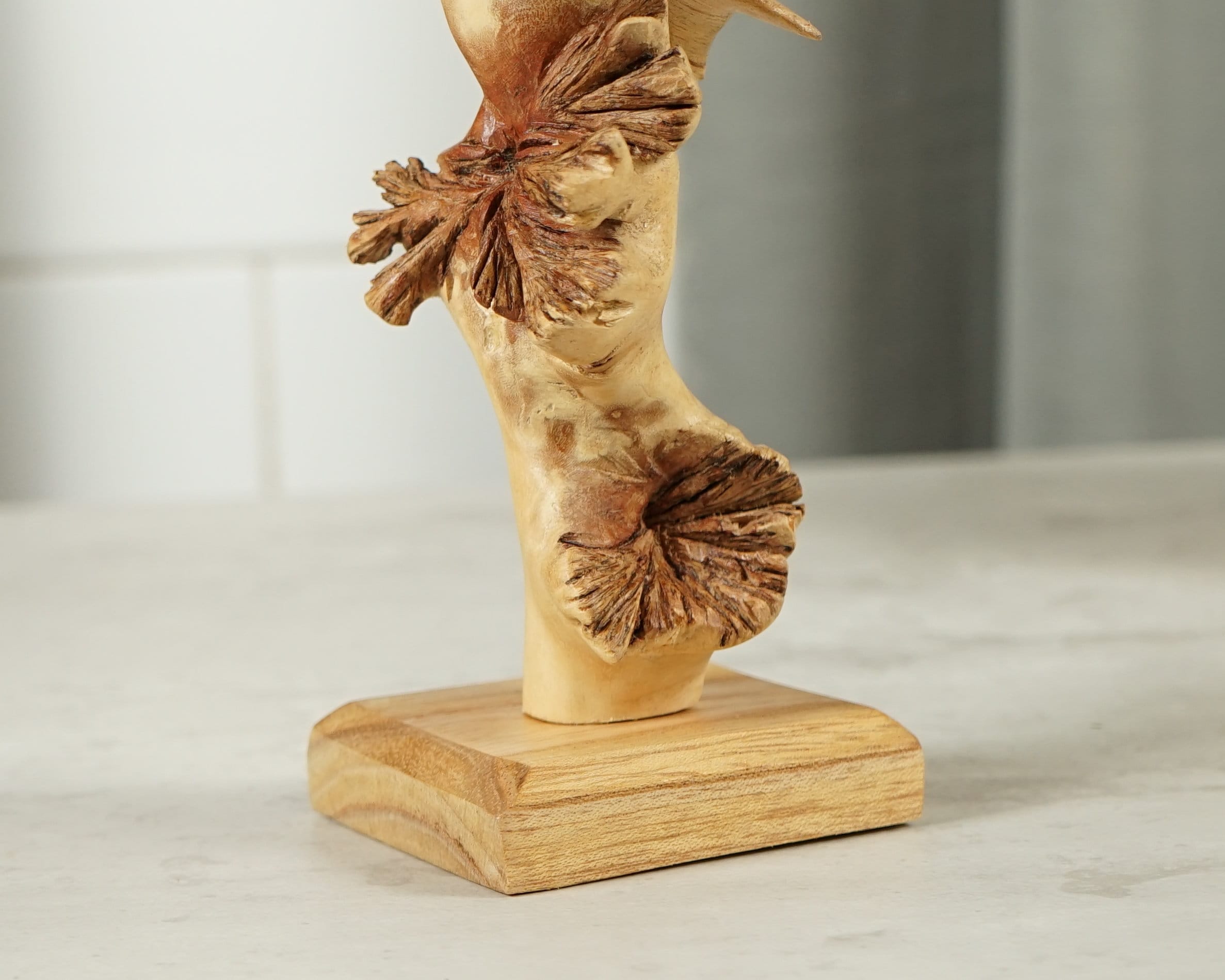 ユニークなイルカの彫刻、波、手彫りの置物、木彫り、手作りアイテム