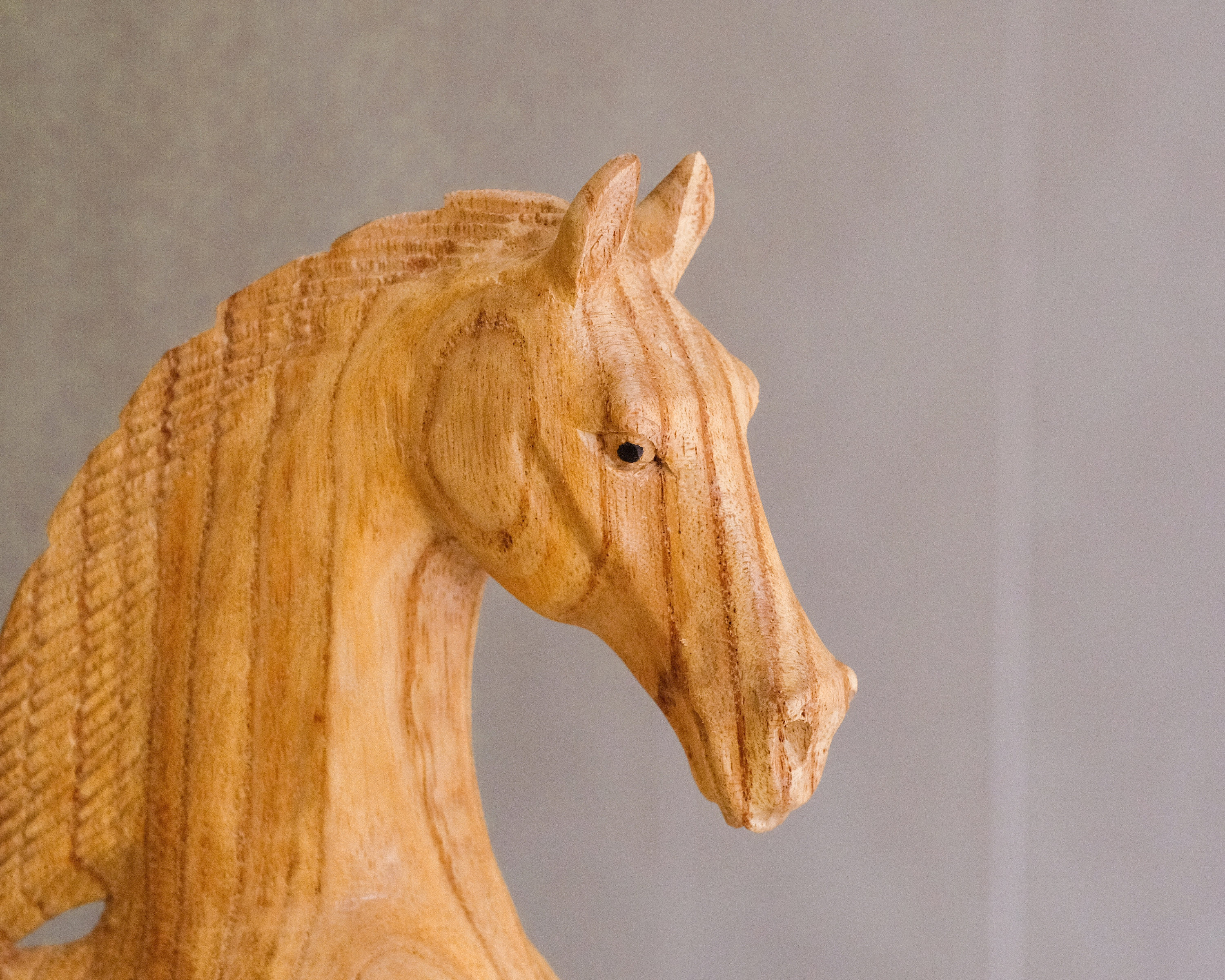 Wooden Horse Head Sculpture Wood Carving Hand Carved Statue Etsy