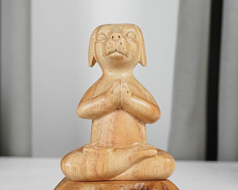 Dog Yoga Statue Meditation Sculpture Natural Piece Yoga Etsy