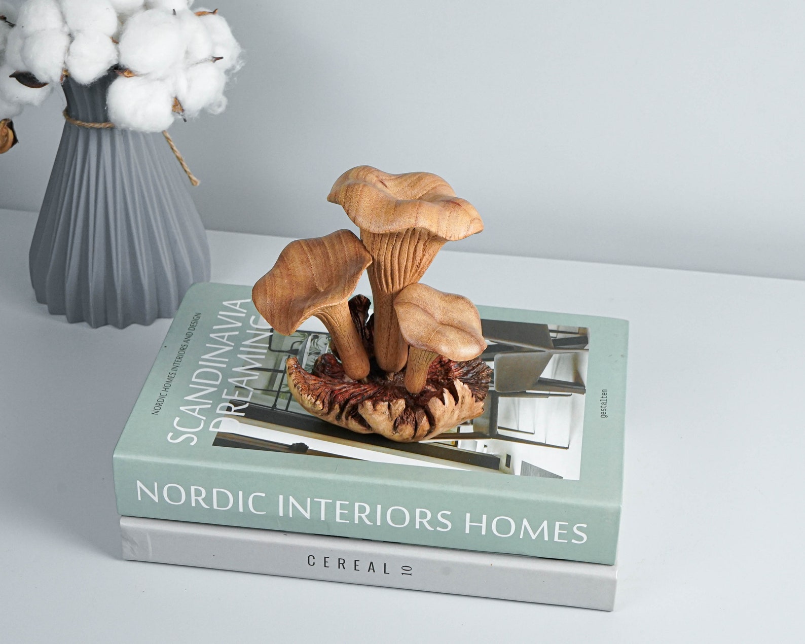 Wooden Chanterelle Mushroom Sculpture, Personalized Statue, Natural ...