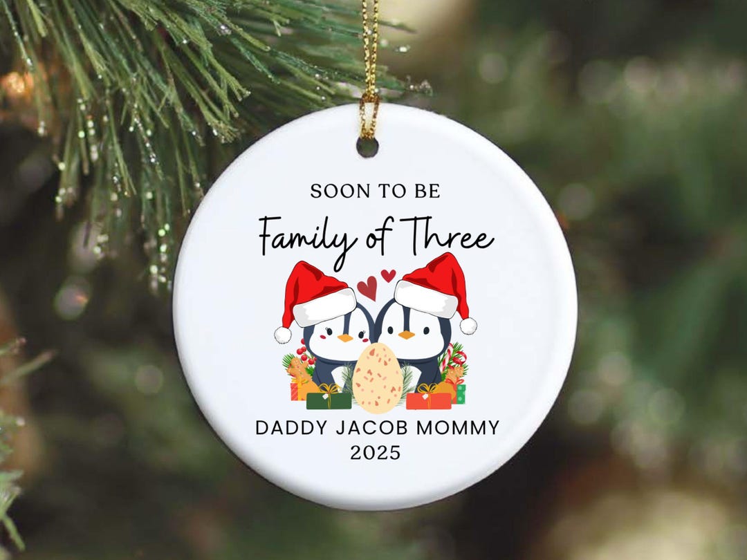 Personalized Soon to Be Family of Three Christmas Ornament, Expecting ...